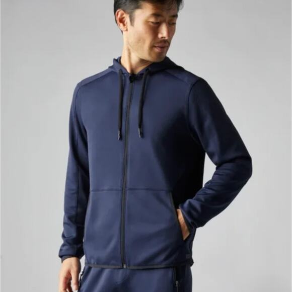 RHONE Spar Full Zip Front Hoodie Navy Blue Sz L {Y37}